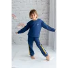 Unisex Şeritli Lacivert Eşofman Takım (5-14 Yaş)