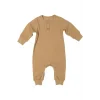 Bej %100 Organik Pamuk (GOTS) Çıtçıtlı Tulum 0-24 Ay