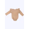 Bej Yakası Fırfırlı %100 Organik GOTS Pamuk Body (0-4 Yaş