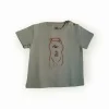 Ayıcık Nakışlı Yeşil T-shirt