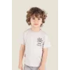 Bej Güneş İşlemeli Erkek Çocuk T-Shirt ( 2-5 Yaş )