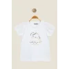 Kız Çocuk Yunus Balığı Baskı Nakışlı T-Shirt ( 1- 4 Yaş )