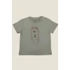 Ayıcık Nakışlı Yeşil T-shirt