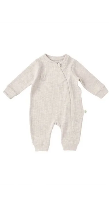 Organik Tulum Fermuarlı Nature In Waffle Kahve Melanj (0-12 AY)