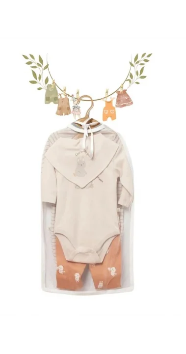 4 Lü Tül Kılıflı Cool Lines Bunny Yenidoğan Organik Hastane Çıkışı (56 Cm )