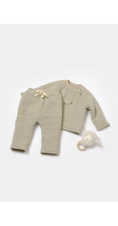 Babycosy Haki Içi Tüylü Welsoft %100 Organik Müslin Takım (3-24 AY)