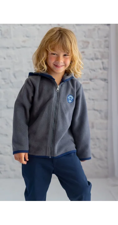 Unisex Antrasit Polar Fermuarlı Sweatshirt (3-14 Yaş)