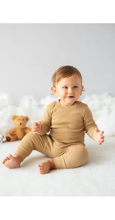Bej %100 Organik Pamuk GOTS İkili Takım 0-4 Yaş