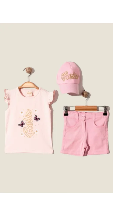 Barbie Şapkalı Kız Çocuk Takım (2-5 Yaş )