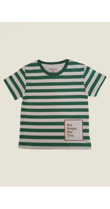 Çizgili Yeşil Çocuk T-Shirt ( 2-5 Yaş )