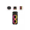 Bluetooth Hoparlör Rgb Işıklı Mikrofonlu Taşınabilir Speaker D41 Siyah