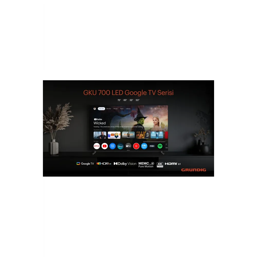 50 GKU 700 50 127 Ekran Uydu Alıcılı 4K Ultra HD Smart Google TV