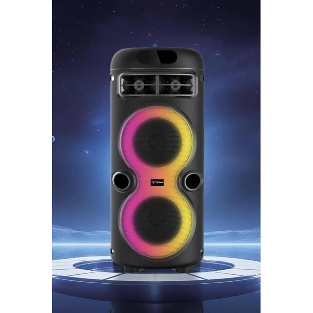 Bluetooth Hoparlör Rgb Işıklı Mikrofonlu Taşınabilir Speaker D41 Siyah