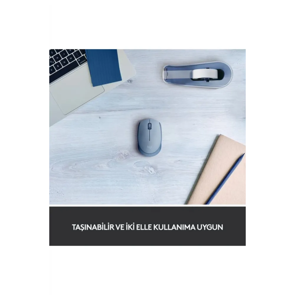 M171 USB Alıcılı Kablosuz Kompakt Mouse Açık Mavi 910-006866