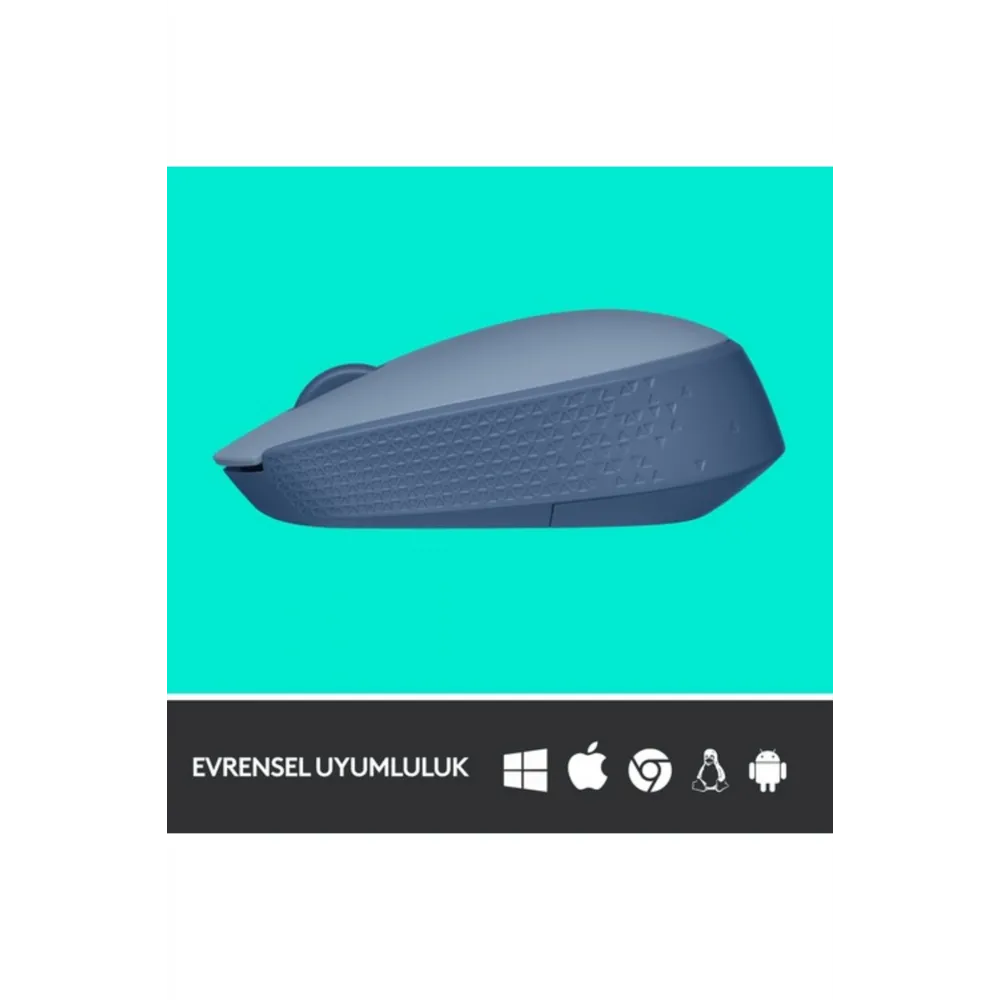 M171 USB Alıcılı Kablosuz Kompakt Mouse Açık Mavi 910-006866