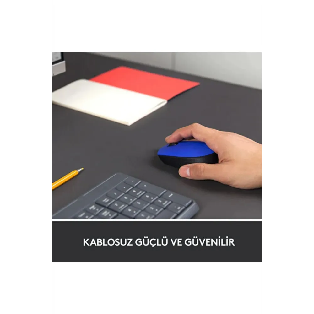M171 USB Alıcılı Kablosuz Kompakt Mouse Mavi 910-004640