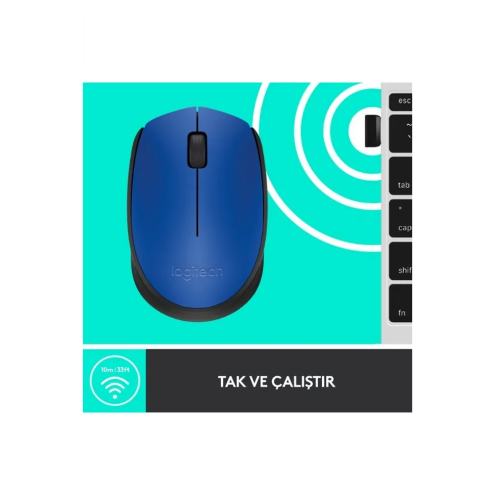 M171 USB Alıcılı Kablosuz Kompakt Mouse Mavi 910-004640