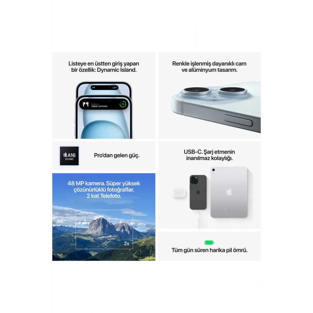 iPhone 15 128 GB Mavi