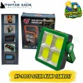 NY-9805 Çok Yönlü Şarj Edilebilir Solar Kamp Lambası ve Powerbank - Çok Fonksiyonlu Projektör, El Feneri ve Acil Durum Çakar Lambası (Yeşil / Turuncu)
