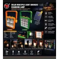 NY-9805 Çok Yönlü Şarj Edilebilir Solar Kamp Lambası ve Powerbank - Çok Fonksiyonlu Projektör, El Feneri ve Acil Durum Çakar Lambası (Yeşil / Turuncu)