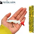 Fırsat Paketi: Turna Silikonu 10cm 18gr - Beyaz Kafa Kırmızı Kuyruk (5’li Set)