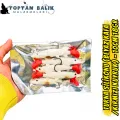 Fırsat Paketi: Turna Silikonu 10cm 18gr - Beyaz Kafa Kırmızı Kuyruk (5’li Set)