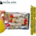 Fırsat Paketi: Turna Silikonu 10cm 18gr - Kırmızı Kafa Beyaz (5’li Set)