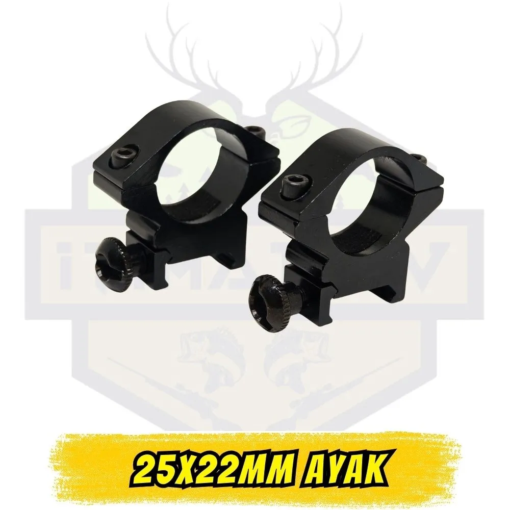25 mm x 22 mm Ekonomik Seri Sabit Dürbün Ayağı Seti