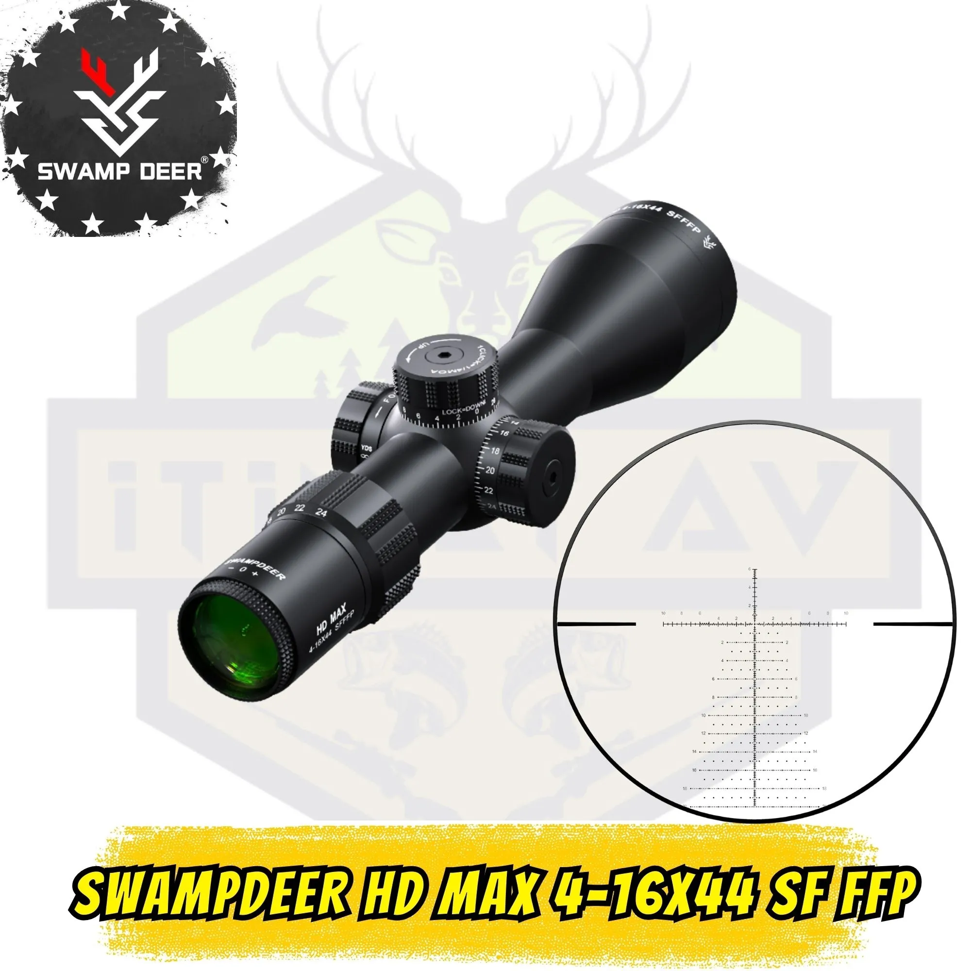 Swampdeer HD MAX 4-16x44 SF FFP Kompakt Tüfek Dürbünü (Sadece 23cm - Ultra Hafif)
