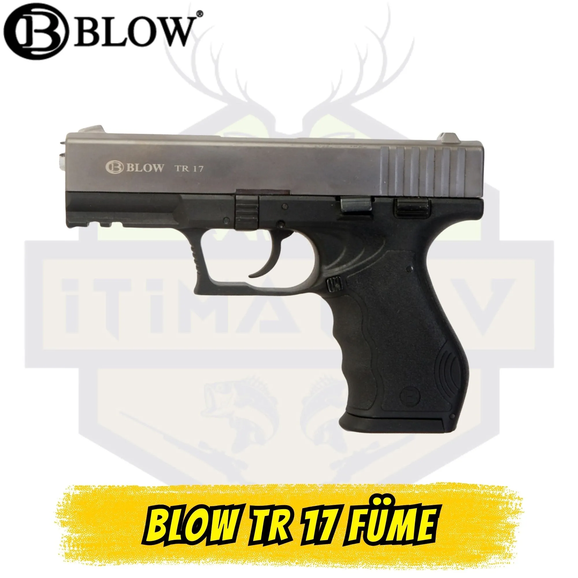 Blow TR17 9mm Kurusıkı Ses Tabancası - Taktiksel Füme (17+1 Kapasite)