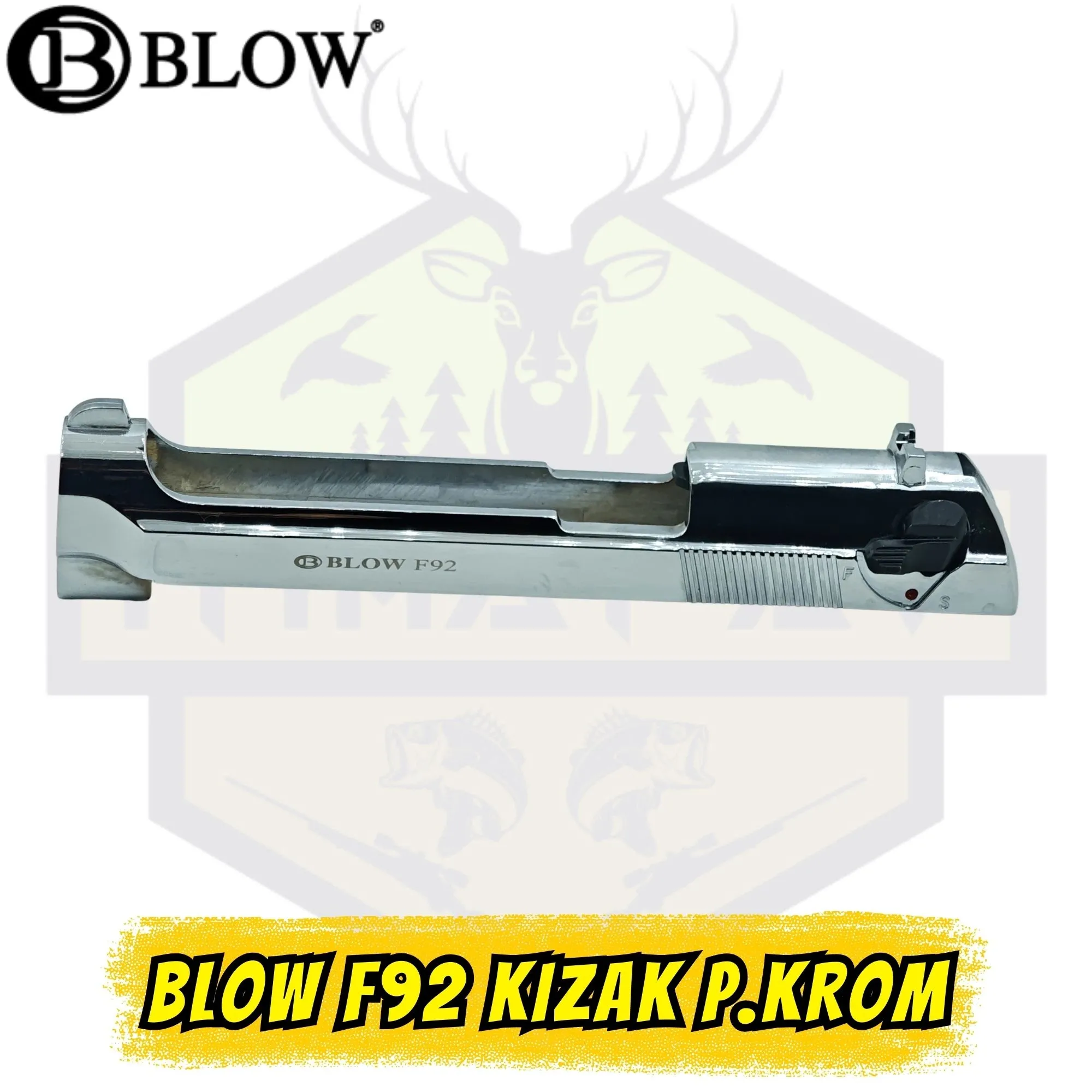 Blow F92 Kurusıkı Tabanca Üst Kızak (Sürgü) - Parlak Krom Orijinal