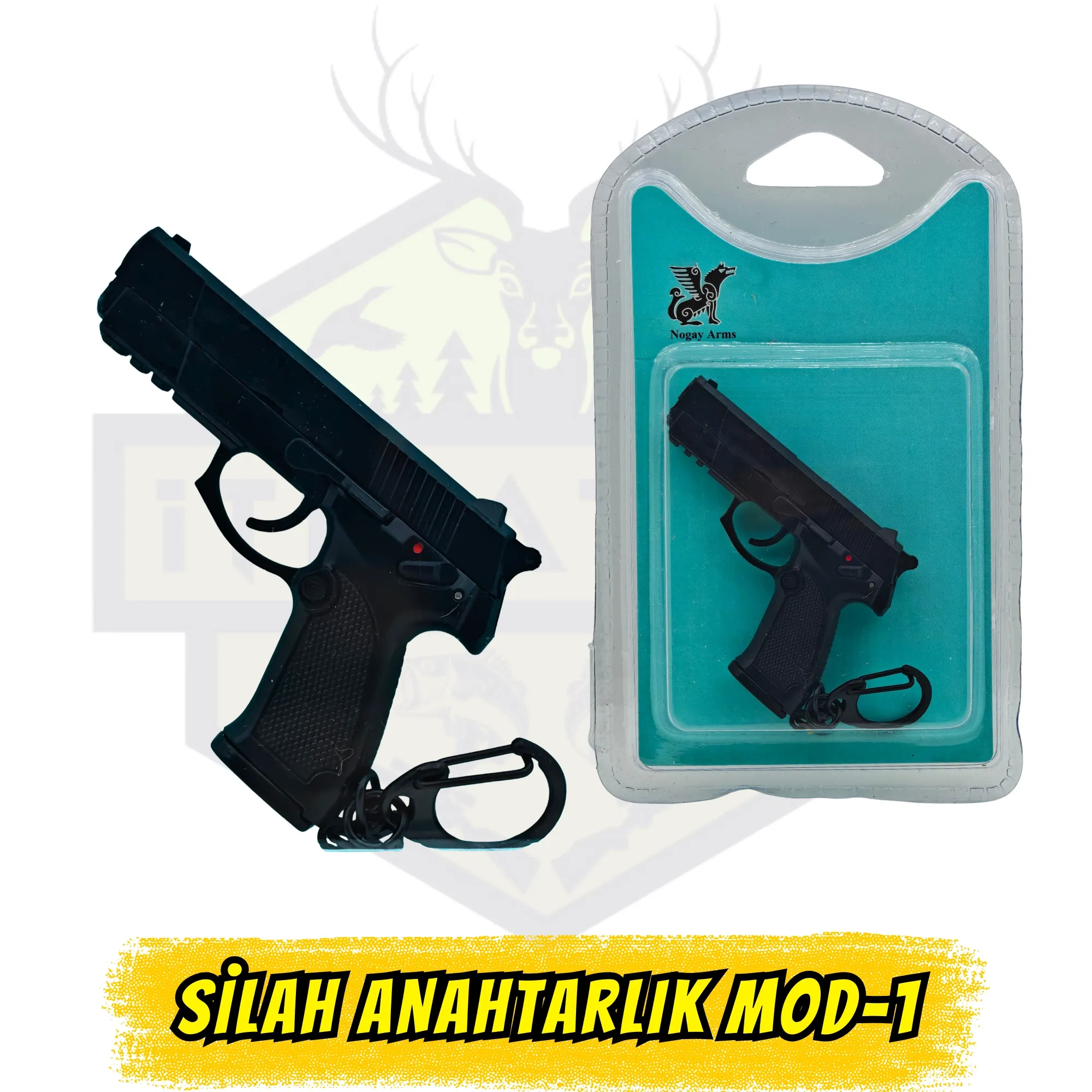 Silah Temalı Lüks Metal Anahtarlık Mod-1 - Hareketsiz Mekanizma ve Gerçekçi Detay