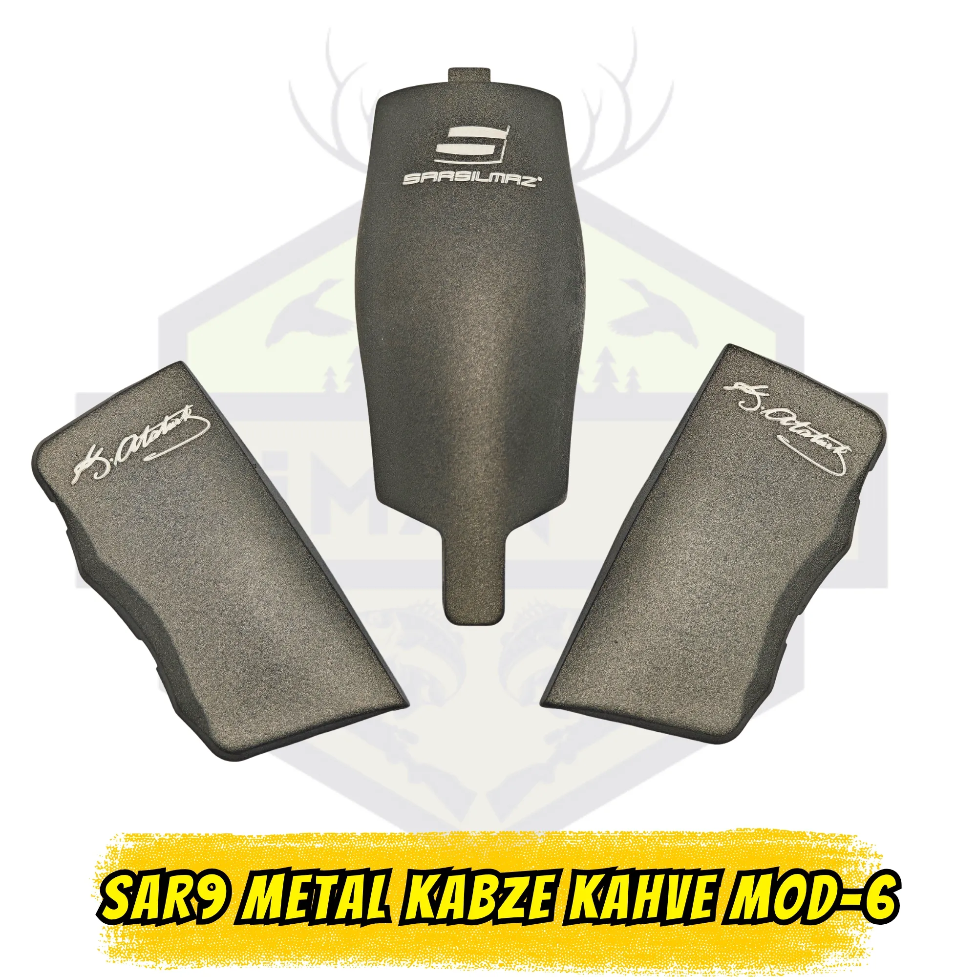 Sarsılmaz SAR9 & SAR9 Compact Uyumlu Metal Kabze - Gri (Atatürk İmzalı & Sarsılmaz Logolu) - Model 6