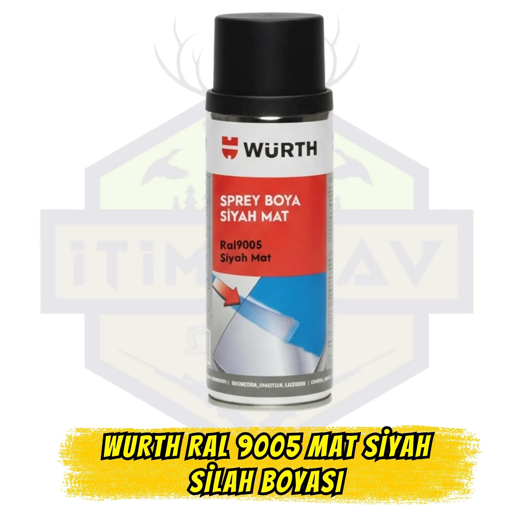 Wurth RAL 9005 Mat Siyah Silah ve Metal Boya Spreyi - 400ml (Hızlı Kuruyan)