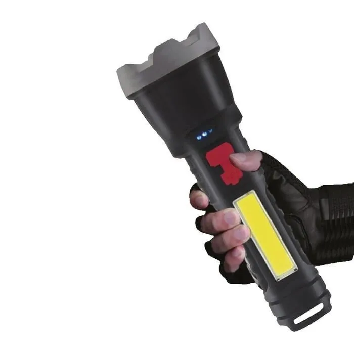 Panther PT-6106 USB Şarjlı Max 600 Lümen 3 Watt LED + COB LED El Feneri