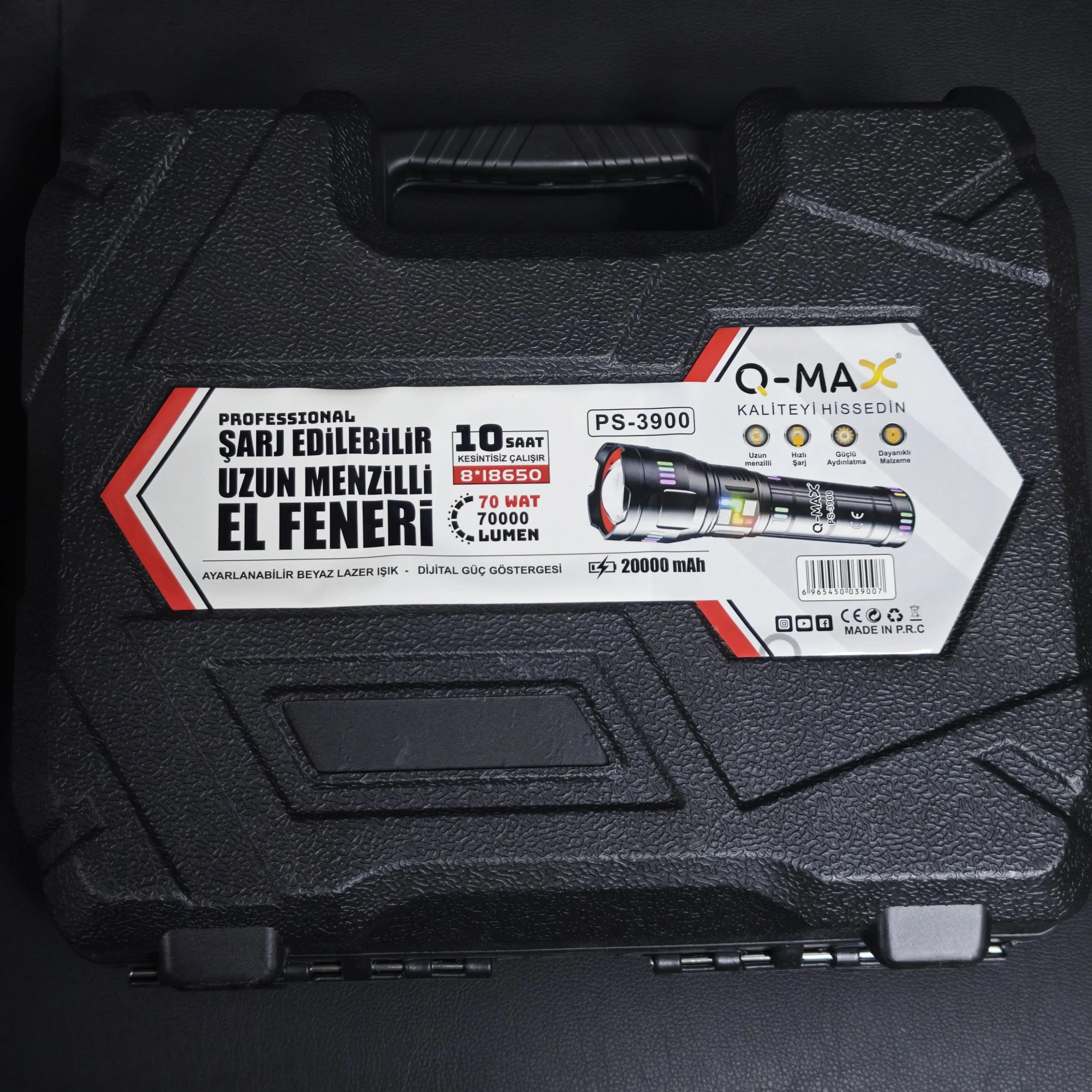 O-Max PS-3900 Profesyonel Uzun Menzil El Feneri (70W - 7000 Lümen)