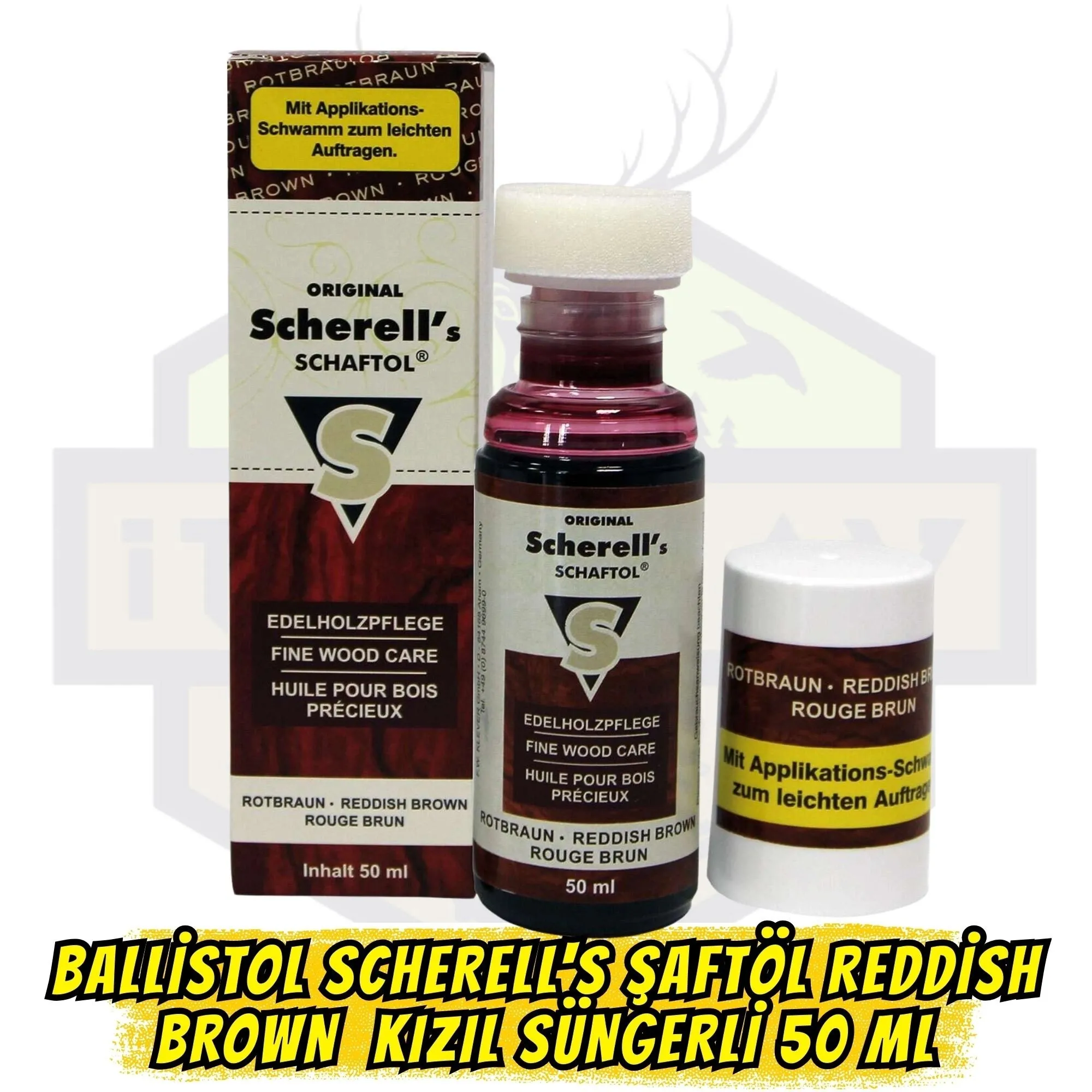 Ballistol Scherells Şaftöl Dark Süngerli (Koyu Kahve) 50 ml