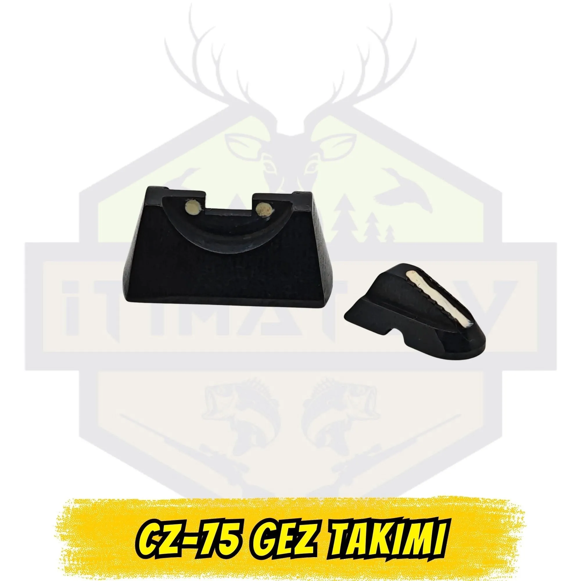 CZ-75 Beyaz Noktalı Çelik Gez Takımı - Yüksek Kontrastlı Nişan Hattı