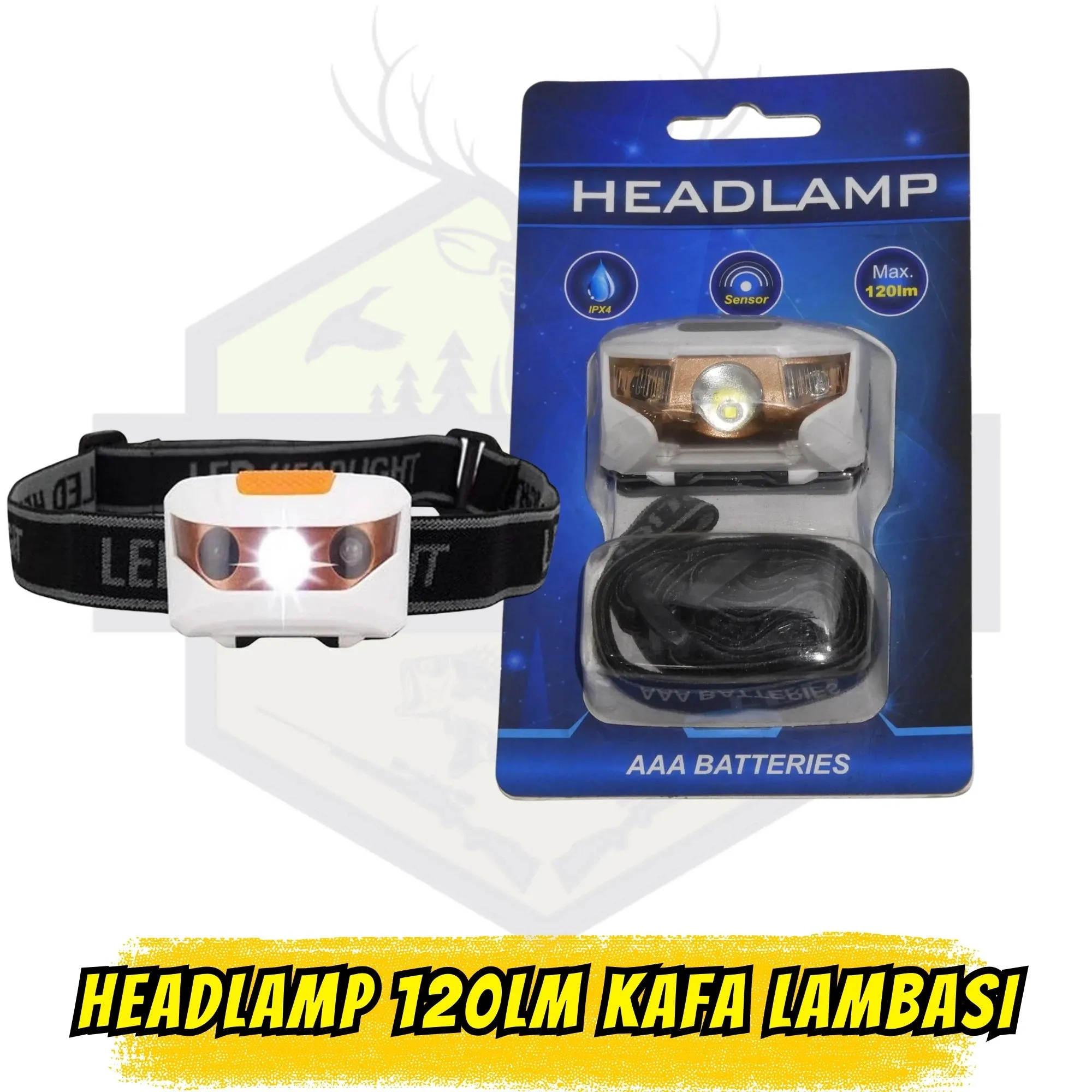 KX 3W Uzun Menzilli LED Kafa Lambası - 3 Kademeli Vmax Pil Dahil Seri
