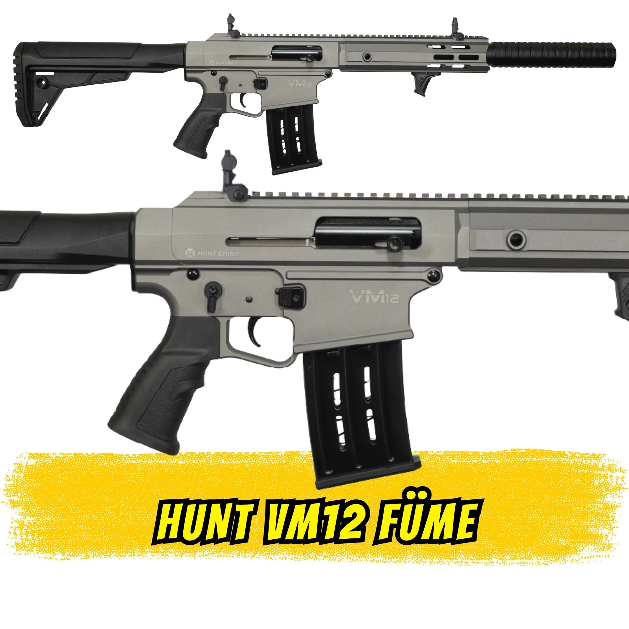 Hunt VM12 Şarjörlü Av Tüfeği Füme (M16 Tipi Yarı Otomatik)