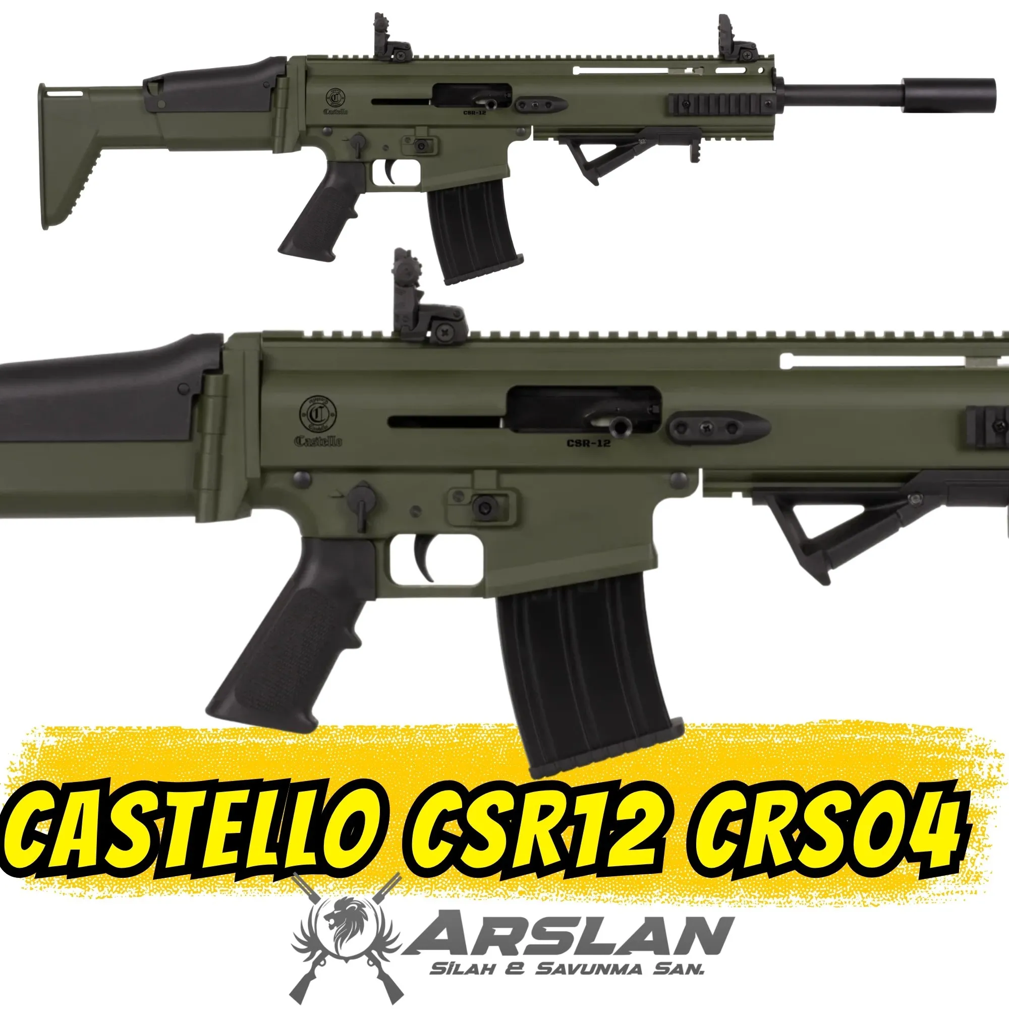 Castello CSR12 Şarjörlü Av Tüfeği Haki (SCAR Tipi CRS04)