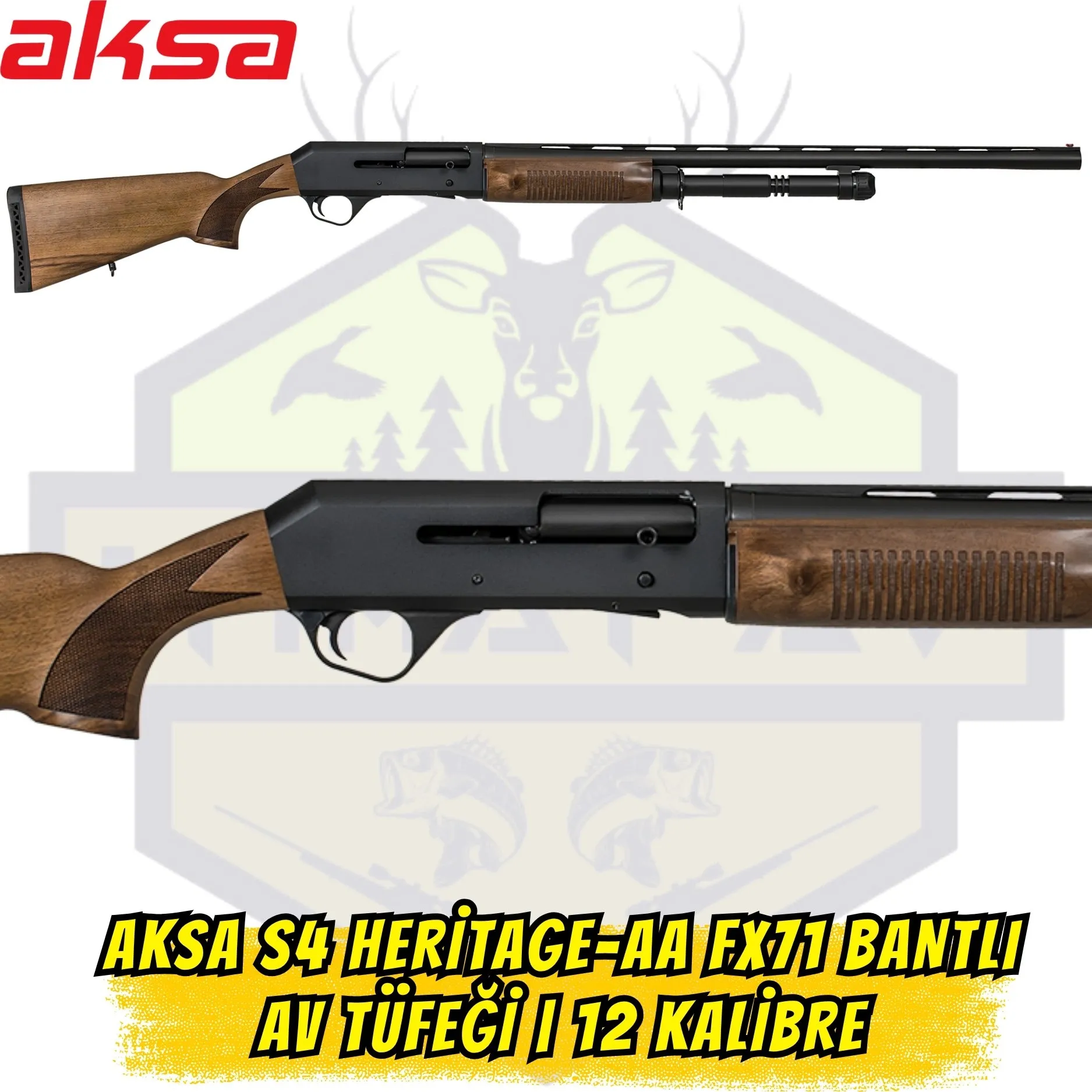 Aksa S4 Heritage-AA FX71 Bantlı Av Namlulu Av Tüfeği - 12 Kalibre (Ahşap Kundak)