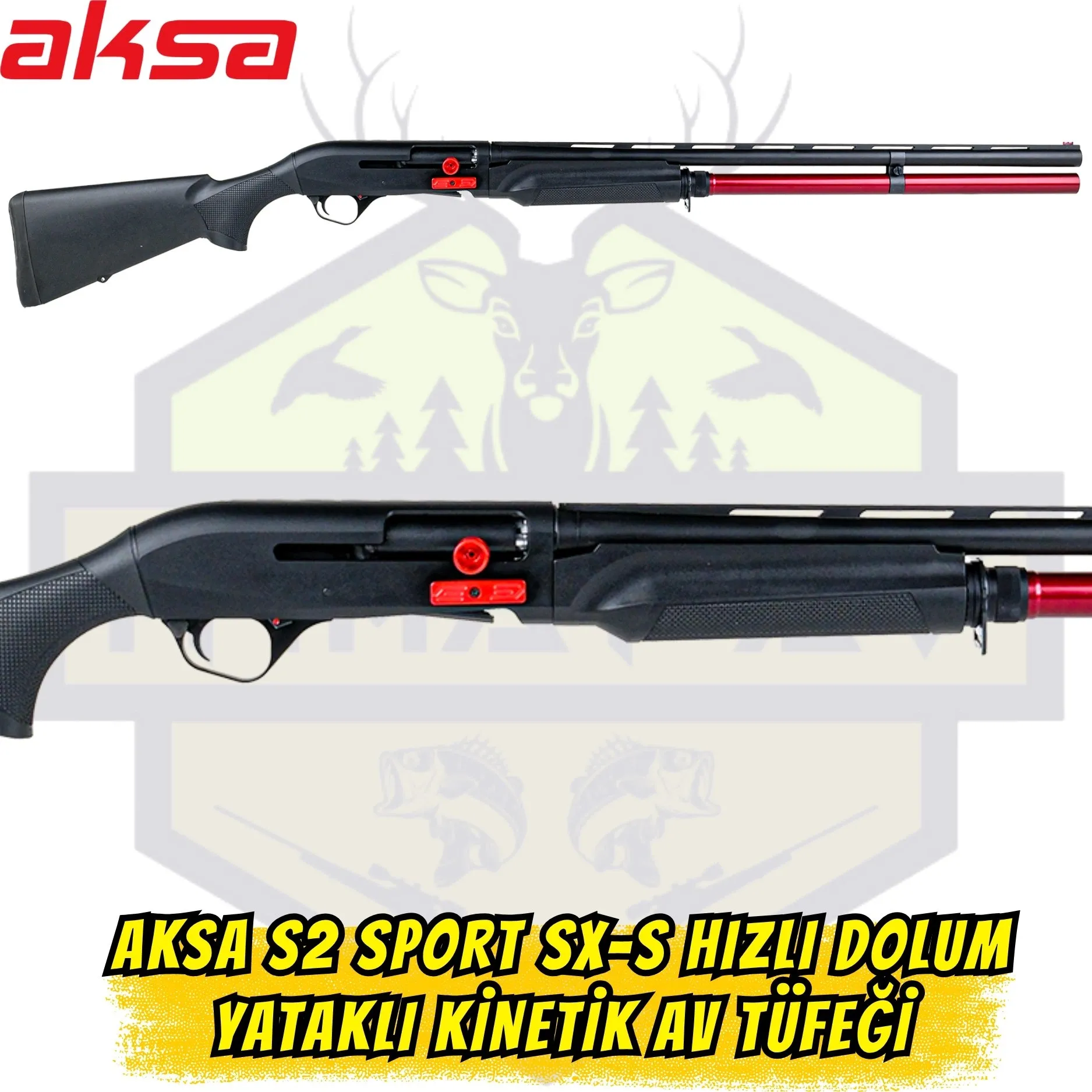 Aksa S2 Sport SX-S Hızlı Dolum Yataklı Kinetik Av Tüfeği - 12 Kalibre