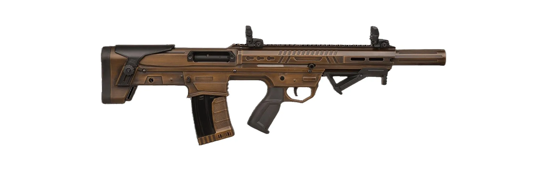 Ferman Brasi-001 Bullpup Şarjörlü Pompalı & Yarı Otomatik Av Tüfeği (12 Kalibre - Çift Sistem - Taktik Haki)