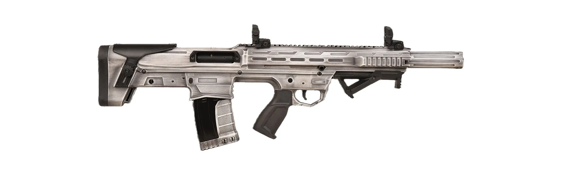 Ferman Brasi-001 Bullpup Şarjörlü Pompalı & Yarı Otomatik Av Tüfeği (12 Kalibre - Çift Sistem - Beyaz)