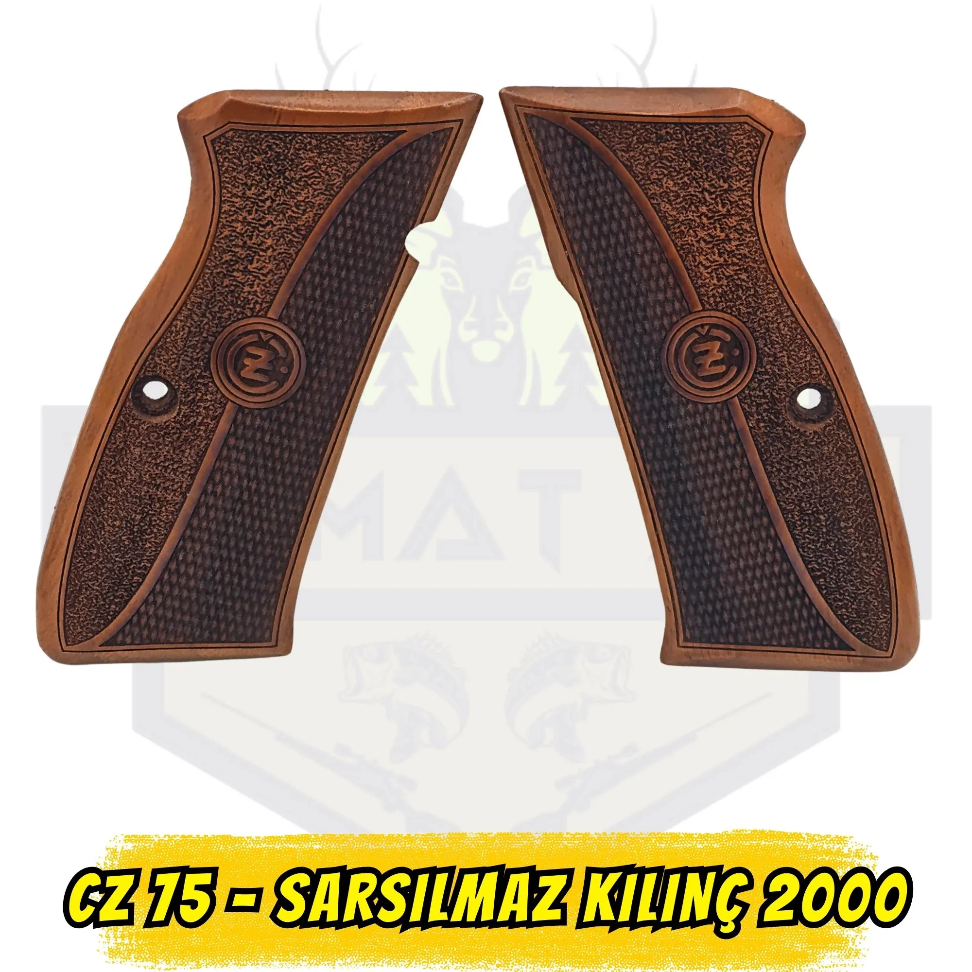 CZ 75 / Sarsılmaz Kılınç 2000 Uyumlu Hakiki Ceviz Ahşap Kabze - Klasik Baklava Dilim