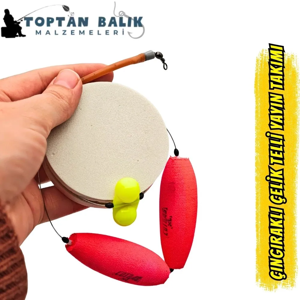 Çıngıraklı Çelik Telli Yayın Balığı Takımı (Tek İğneli)