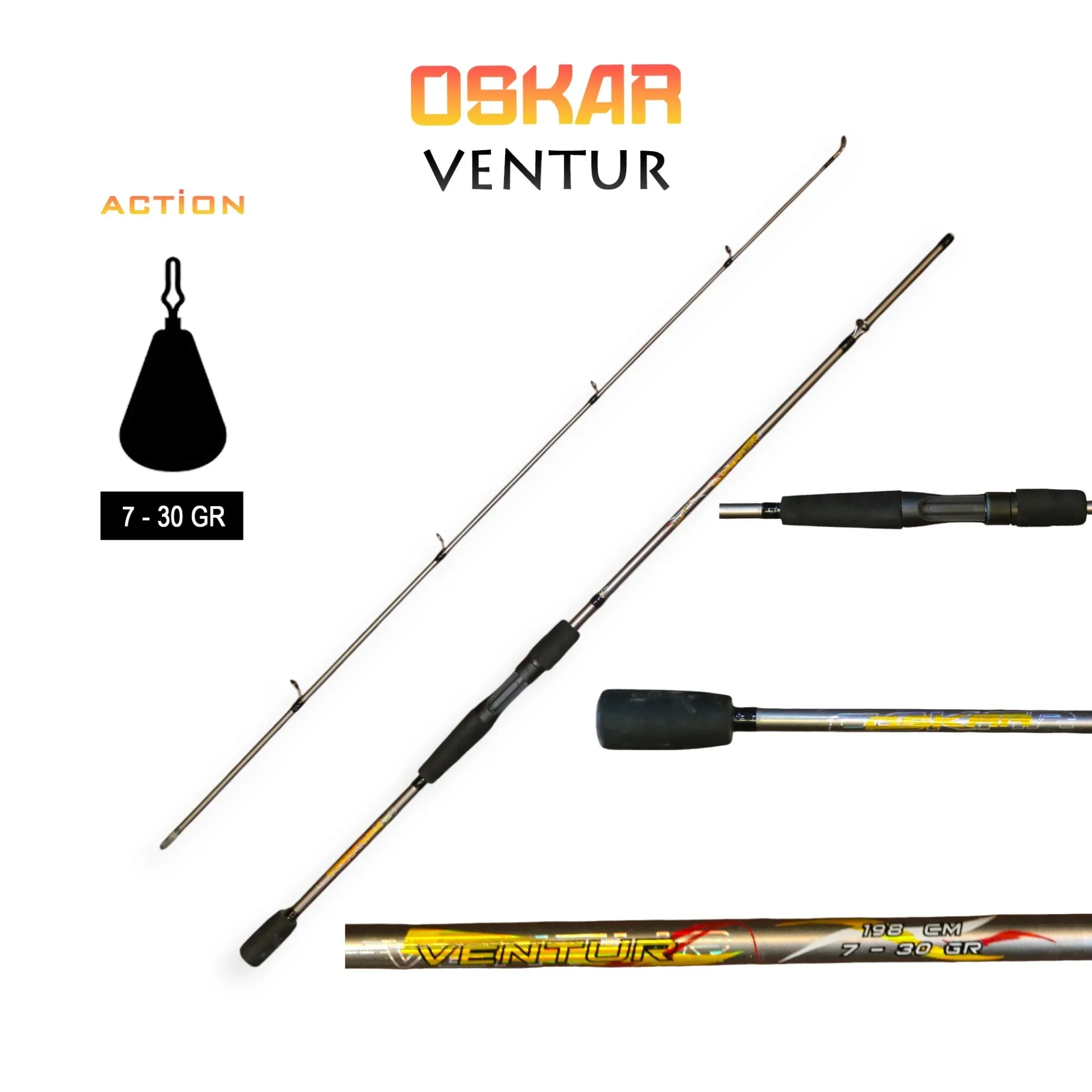 Oskar Ventur 1.98m 7-30g Spin Olta Kamışı