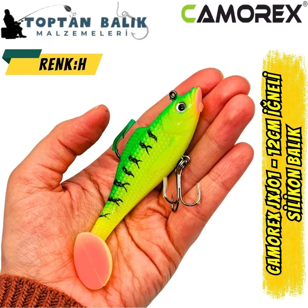 Camorex JXJ01 12cm 2li İğneli Silikon Balık (Renk: H)