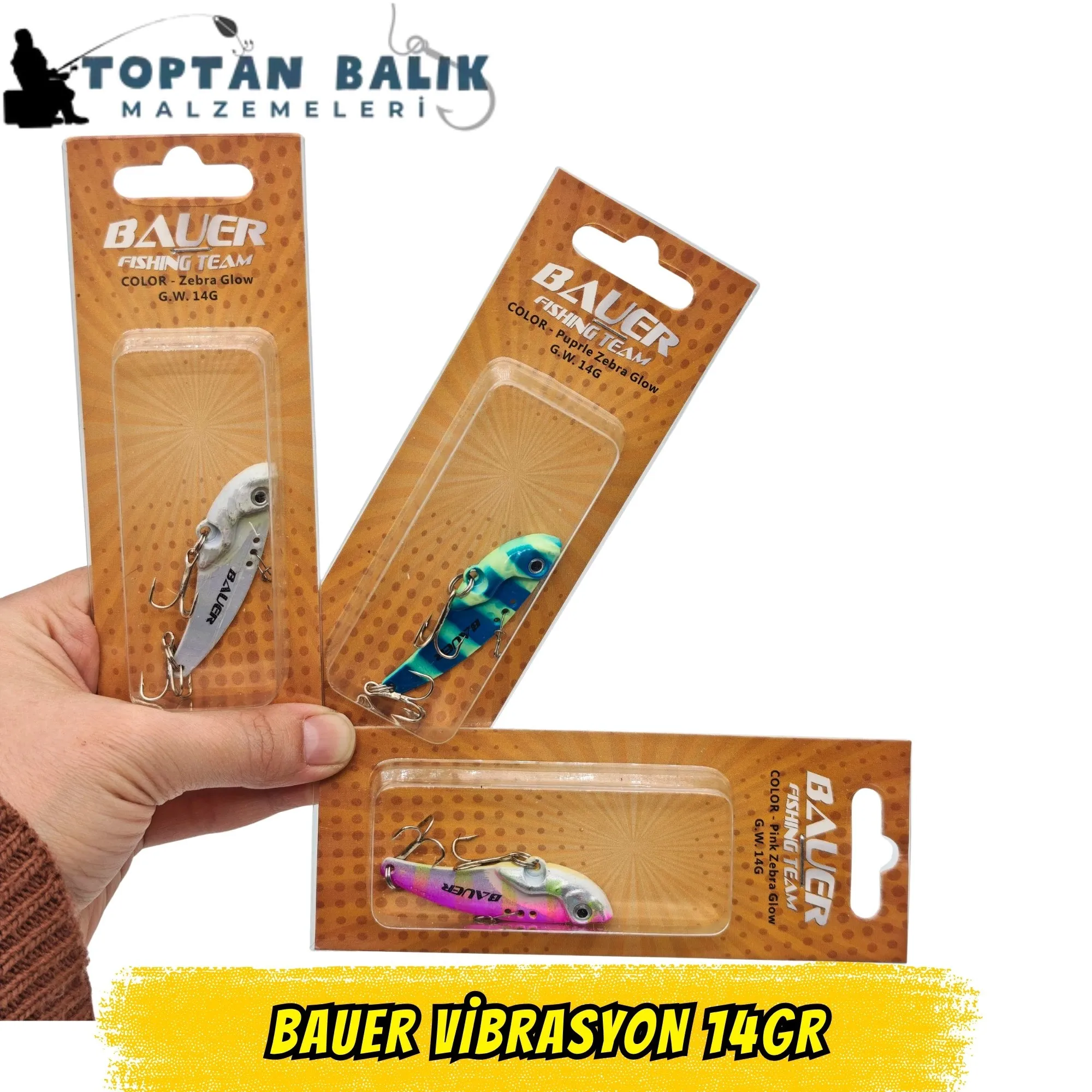 Bauer Vibrasyon 14gr - 12li Karışık Paket (Pembe, Beyaz, Mavi)